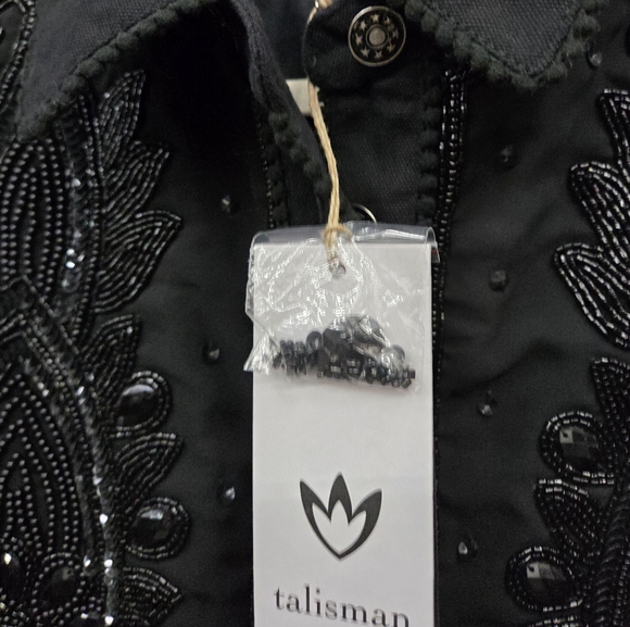NWT Talisman Torero beaded embellished design point collar button jacket.  small - Picture 8 of 16
